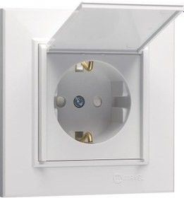 Resim Makel Karea Kapaklı Ç.k. Topraklı Priz Beyaz Modül+kapak+çerçeve 