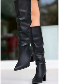 Resim Roksa Siyah Cilt Topuklu Çizme Karışık 