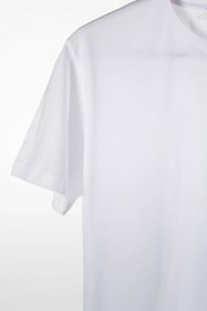 Resim Unisex Beyaz Bisiklet Yaka Oversize Kalıp Basic Pamuklu T-shirt Beyaz 