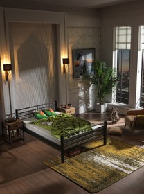 Resim Unimet Asos Çift Kişilik Ferforje Metal Karyola-siyah 