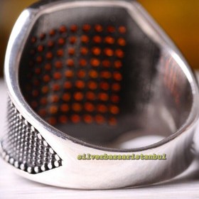 Resim Full Multi Citrine Stone Turkish 925 Sterling Silver Mens Ring - US: 5.25 / 50 mm / Turk: 10 