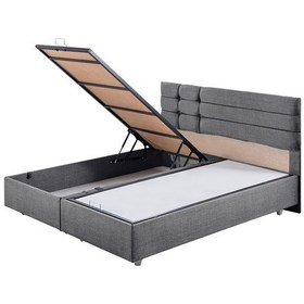 Resim Viyana İkili Set, Viyana Çift Kişilik Baza Başlık Seti Gri 180 x 200 