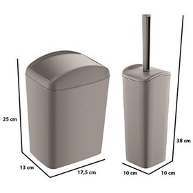 Resim Soft Çöp Kovası Ve Wc Fırçası Terra Siyah 