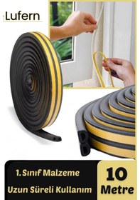 Resim Premium Siyah Kapı Pencere Soğuk Toz Geçirmez İzolasyon Fitili Yapışkanlı Isı Yalıtım 2x5 10 Mt 10 Metre 