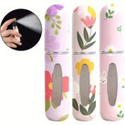 Resim 1/3parça Taze Çiçek Temalı 5ml Parfüm Püskürtme Şişesi - Yenilenebilir Taşınabilir Mini Atomizer - Kozmetik Pompa Dağıtıcı - URALILI 