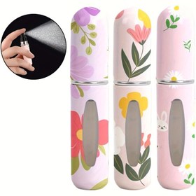Resim 1/3parça Taze Çiçek Temalı 5ml Parfüm Püskürtme Şişesi - Yenilenebilir Taşınabilir Mini Atomizer - Kozmetik Pompa Dağıtıcı - URALILI 