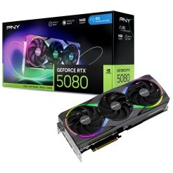 Resim PNY GeForce RTX 5080 ARGB EPIC-X RGB 16GB Overclocked GDDR7 256 Bit DLLS4 Ekran Kartı 