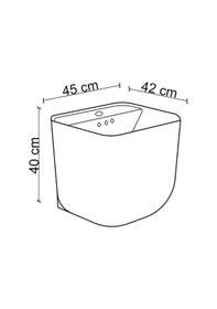 Resim Lena E-251Ms Monoblok Lavabo Mermer Desenli Beyaz & Siyah 