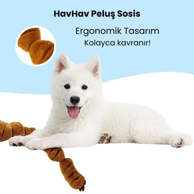 Resim Peluş Sosis Köpek Oyuncağı | 65 CM Dayanıklı Çekiştirme Oyuncağı 
