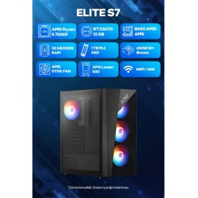 Resim Game Garaj Elite S7 Amd Ryzen 5 7500F 32GB Ram 1tb SSD RTX5070 Freedos Oyuncu Tavsiye Sistem 