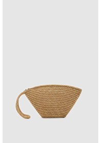 Resim Shule Bags Rome Handmade Hasır Clutch Çanta Vizon Vizon 