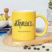 Resim İsme Özel Bankacı Sarı Kupa Bardak 