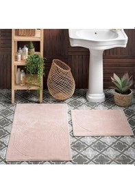 Resim Taç Banyo Paspas Takımı Seti Pamuk 2'Li Venise Somon 