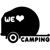 Resim Genel Markalar We Love Camping Sticker Oto Motor Laptop Duvar Folyo Sticker 25x17 cm 