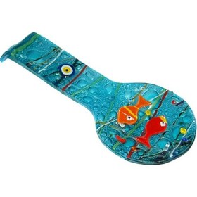 Resim Cam Kaşıklık Kirli Cam Mutfak Kaşıklık El Yapımı Cam Mutfak 22 CM 