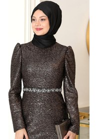 Resim Esilanur Nihal Tesettür Abiye Siyah Siyah 