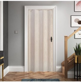 Resim Faran Dekorasyon 160 x 215 Akçaağaç Renk Camsız Pvc Akordiyon Katlanır Kapı - FRNAKMODEL-31 