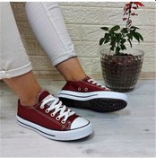 Resim Fiyra 554 Bordo Kısa Unisex Sneaker Keten Spor Ayakkabı 001 