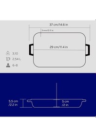 Resim Lava Döküm Dikdörtgen Rosto Ve Fırın Tepsisi Döküm Demir Yekpare Çift Kulplu Ölçü 22x30cm Mavi 