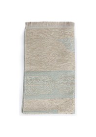 Resim Kabe Desenli Krem Şönil Seccade - Mavi 