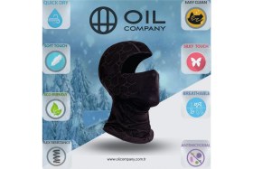 Resim K-Yonlineticaret Oıl Company Antrasit Balaklava Termal Kar Maskesi Unisex 