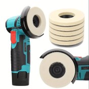 Resim 1 Adet 50mm & 75mm Keçeli Arka Pedli Yün Cilalama Diski - Metal, Mermer, Cam, Seramik için Açı Taşlama Makinesine Uygun - Dayanıklı Çok Yüzeyli Taşlama ve Parlatma Disği 