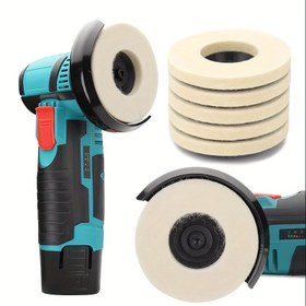 Resim 1 Adet 50mm & 75mm Keçeli Arka Pedli Yün Cilalama Diski - Metal, Mermer, Cam, Seramik için Açı Taşlama Makinesine Uygun - Dayanıklı Çok Yüzeyli Taşlama ve Parlatma Disği 