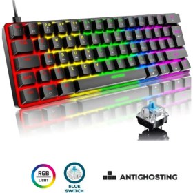 Resim Sarftech T60 Mavi Switch Mekanik Klavye Kablolu Gaming Oyuncu Klavyesi 