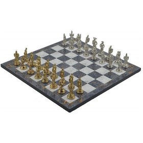 Resim Gifthome Metal Satranç Takımı-seti orta ispanyol parlak gri Merme 