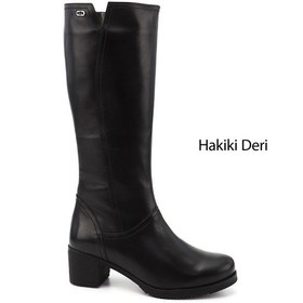 Resim Gönderi(R) Gönderi R Kadın Siyah Fermuarlı Kalın Topuklu Hakiki Deri Çizme Gkzc13446529 Siyah 