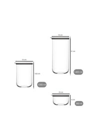 Resim Lav Duo Saklama Kabı 12 Li - Cam Kavanoz Erzak Saklama Kabı Seti Takımı Gri 3 Boy 