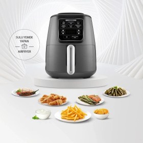 Resim Allians Çift Fonksiyonlu Airfryer Xl, Şık Siyah Krom Tasarım 