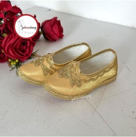 Resim Gelincimherşey Gold Bindallı Sünnet Elbisesi Yöresel Kostüm için Arkası Kapalı Babet Çarık 