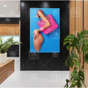 Resim SML TABLO Pembe Lüks Çanta Ve Pembe Büyük Taşlı Yüzük Çantacı Ayakkabıcı Dekor Dikey Kanvas Tablo 