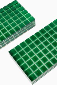 Resim Loulou Yeşil Akrilik Kitap Desteği, Çift - Haki Kanvas 