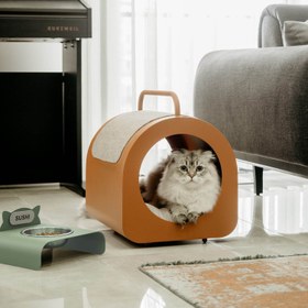 Resim Purr Kedi Evi - Düz / Hardal 