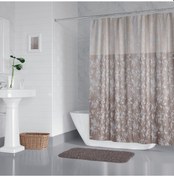 Resim Çiçekli Duş Perdesi-Banyo Duş Aksesuar Perdesi 