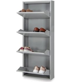 Resim Kaser Metal 4'Lü Gri Ayakkabılık Gri 