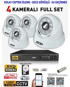 Resim Ids - 4 Kameralı 1080P Fullhd 5Mp Sony Lensli Kamera Seti - 2028 