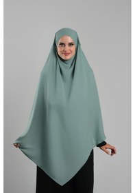 Resim Hürrem Bone Mint Yeşili Pratik Hazır Geçmeli Tesettür Eşarp Krep Bağcıklı Sufle Hijab 2313 13 Mint Yeşili 
