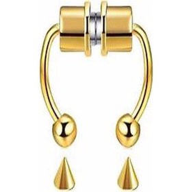 Resim Mıknatıslı Fake Septum Piercing Altın rengi Altın 