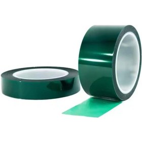 Resim Isıya Dayanıklı Yeşil Polyester Bant Maskeleme Bandı 50mm X 66mt 