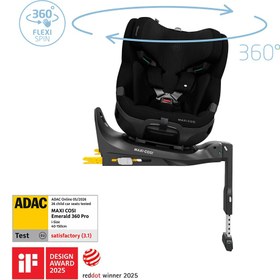 Resim Maxi-Cosi Emerald 360 Pro I-Size Dünyanın İlk Kızaklı, Araç Dışına Çıkabilen, ADAC'lı, 360 Dönebilir Yatabilir 0-36 kg Bebek Oto Koltuğu Authentic Black 