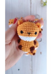 Resim Tilki Amigurumi Örgü Anahtarlık Oyuncak 