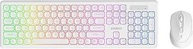 Resim Everest KM-319BT 2.4G+BT1+BT2 Çoklu Cihaz Bağlantılı Q Set Kablosuz Tak ve Kullan Klavye + Mouse (BEYAZ) 