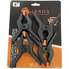 Resim Lenox Tools Yaylı Plastik Kıskaç Seti 4lü 4 İnç Güçlü Sabitleme Mandalı Atölye Marangoz Kelepçesi 