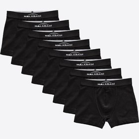 Resim Malabadi Erkek Çocuk Siyah 8 Li Paket Pamuk Elastan Boxer 208 