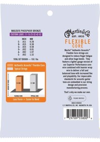 Resim Martin Co Ma535fx Flexible Core Phosphor Bronze Akustik Gitar Teli Custom Light 11-52 