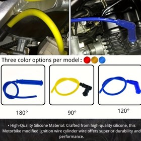 Resim Motosiklet Silikon Karbon Çekirdekli Ateşleme Kablosu - Yüksek Gerilim Dayanıklı Yedek Kapağı, Koroziyona Dayanıklı Tasarım, Off-Road Motosikletler İçin, Gelişmiş Dayanıklılık ve Kolay Kurulum, Motosiklet Bakımı, Yüksek Gerilim Kapağı, Koroziyona Dayanıklı Malzeme 