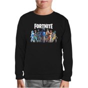 Resim Fortnite - From Darkness Siyah Çocuk Sweatshirt Siyah 